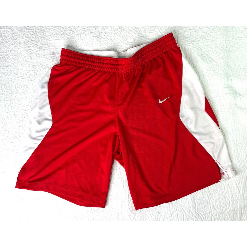 Nike Women's Team Elite Stock Shorts Basketball Red/White 802355-658 Size L EUC‎